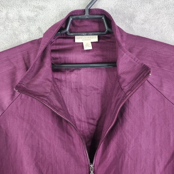 Womens Purple Appleseeds Jacket Full Zip Long Sleeve 100% Polyester Size 3X - Picture 8 of 12